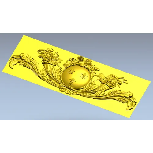 Regal Medallion Floral Cartouche - STL 3D model for CNC milling