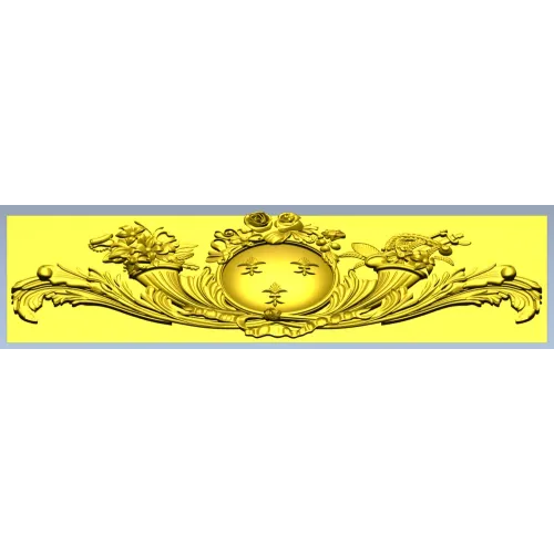 Regal Medallion Floral Cartouche - STL 3D model for CNC milling