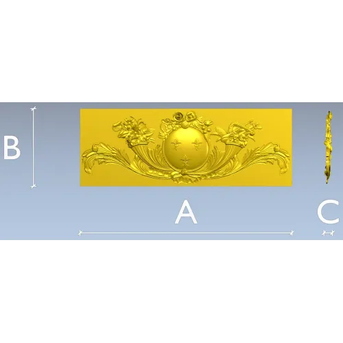 Regal Medallion Floral Cartouche - STL 3D model for CNC milling