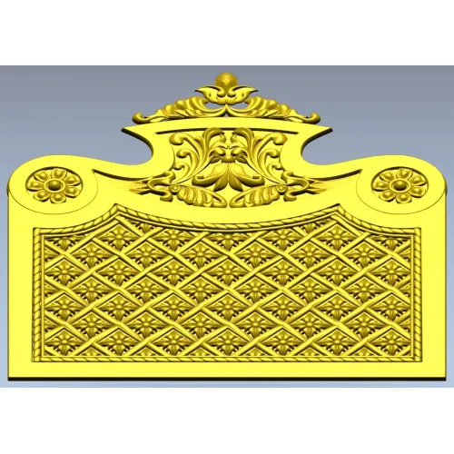 Декоративная панель-картуш в формате STL для ЧПУ - рельефная мебельная накладка
