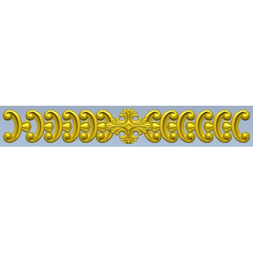 Baroque C-Scroll Border - STL 3D model for CNC