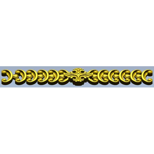 Baroque C-Scroll Border - STL 3D model for CNC