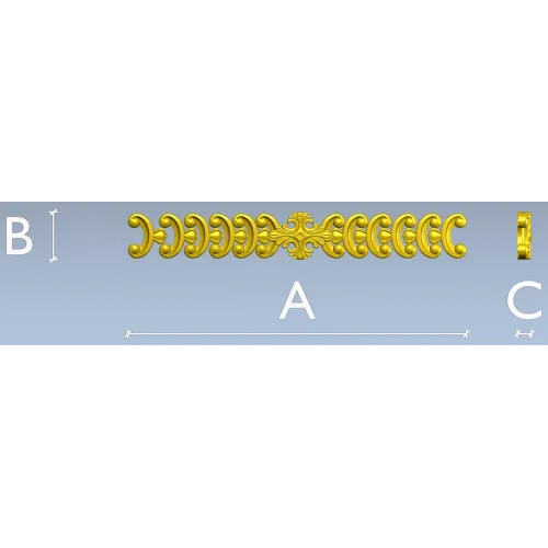Baroque C-Scroll Border - STL 3D model for CNC