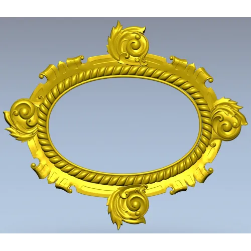 Ornate Oval Cartouche STL - Decorative Frame 3D Model for CNC