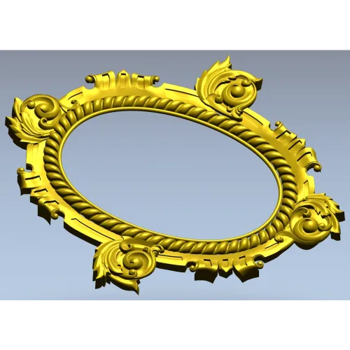 Ornate Oval Cartouche STL - Decorative Frame 3D Model for CNC