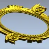 Ornate Oval Cartouche STL - Decorative Frame 3D Model for CNC