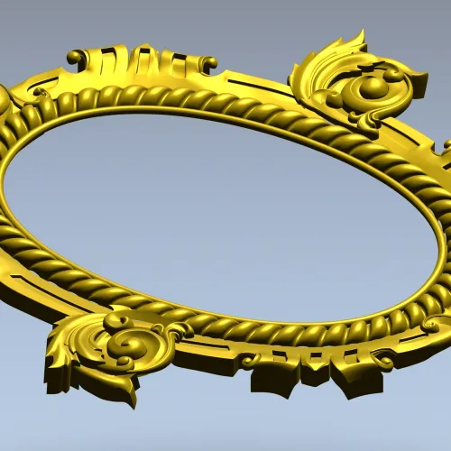 Ornate Oval Cartouche STL - Decorative Frame 3D Model for CNC