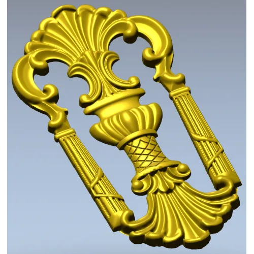 Regal shell cartouche - detailed STL 3D model for CNC