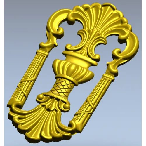 Regal shell cartouche - detailed STL 3D model for CNC