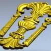 Regal shell cartouche - detailed STL 3D model for CNC