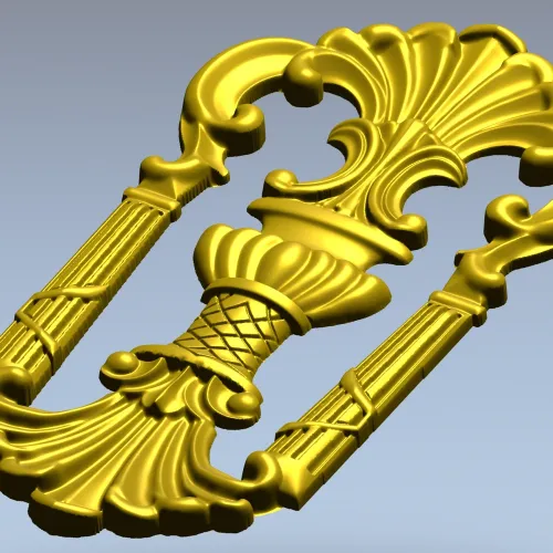 Regal shell cartouche - detailed STL 3D model for CNC