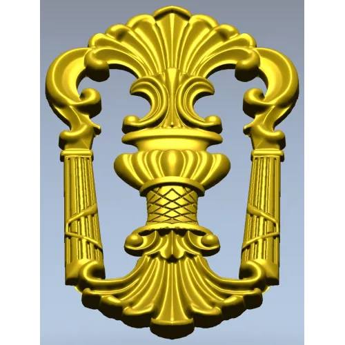 Regal shell cartouche - detailed STL 3D model for CNC
