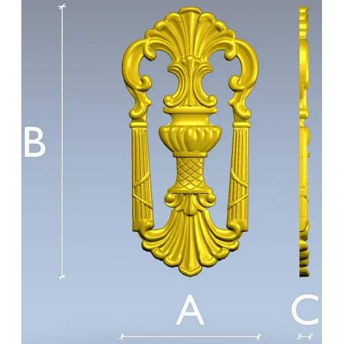 Regal shell cartouche - detailed STL 3D model for CNC