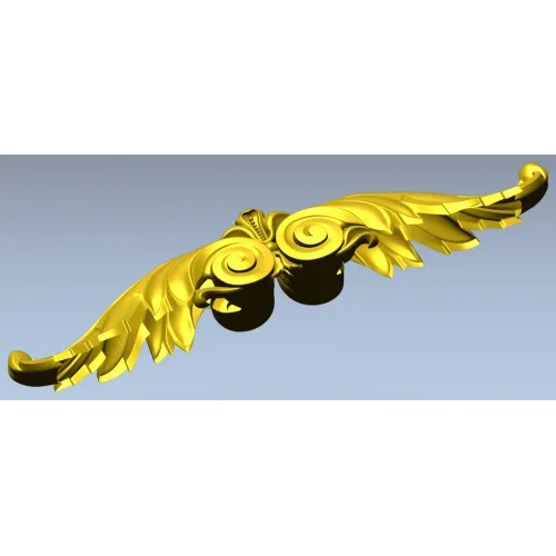 Winged Acanthus Cartouche - STL 3D model for CNC