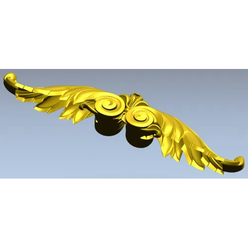 Winged Acanthus Cartouche - STL 3D model for CNC
