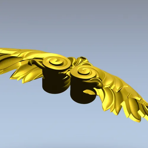 Winged Acanthus Cartouche - STL 3D model for CNC