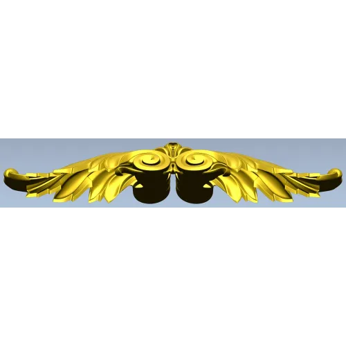 Winged Acanthus Cartouche - STL 3D model for CNC