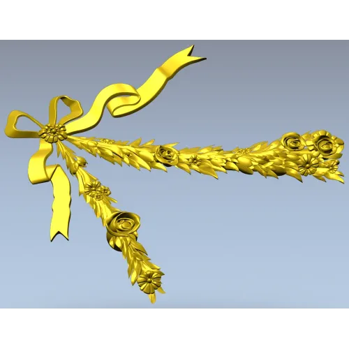 Бантик с цветочными гирляндами - 3D модель STL для ЧПУ