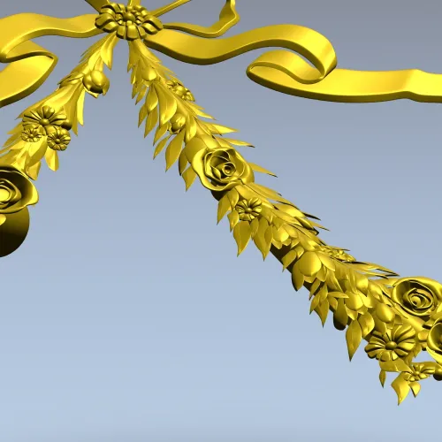 Бантик с цветочными гирляндами - 3D модель STL для ЧПУ