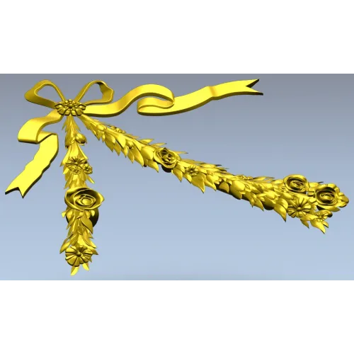 Бантик с цветочными гирляндами - 3D модель STL для ЧПУ