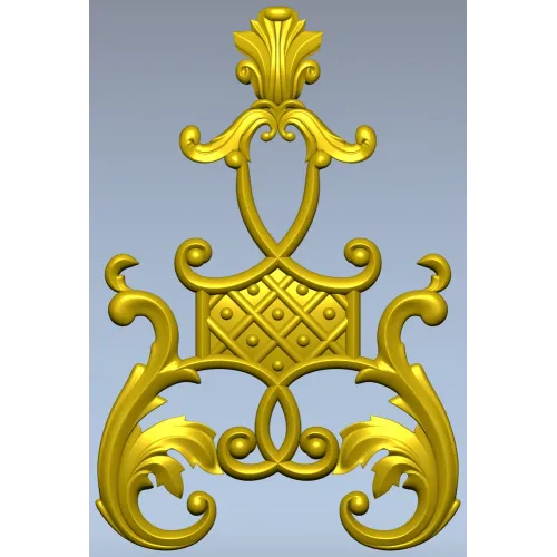 Ornate Vertical Cartouche STL for CNC