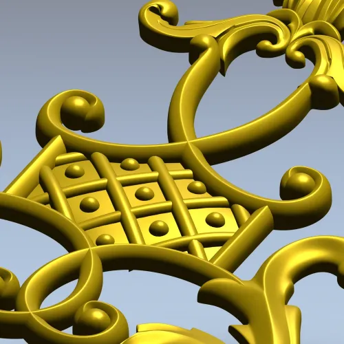 Ornate Vertical Cartouche STL for CNC