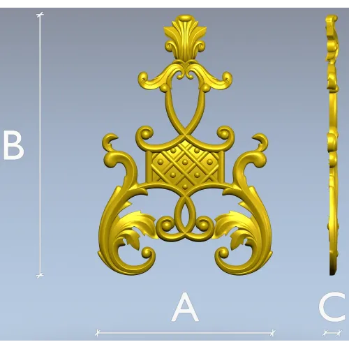 Ornate Vertical Cartouche STL for CNC