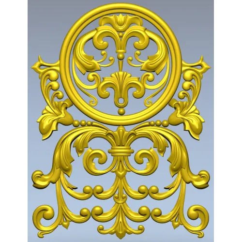Ornamental cartouche 3D model STL for CNC milling