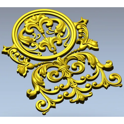 Ornamental cartouche 3D model STL for CNC milling