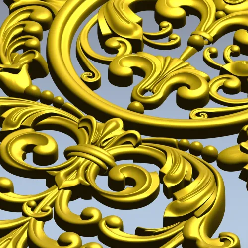 Ornamental cartouche 3D model STL for CNC milling