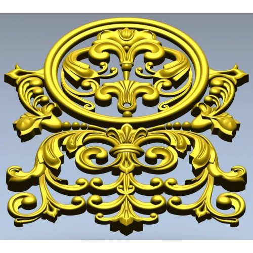 Ornamental cartouche 3D model STL for CNC milling