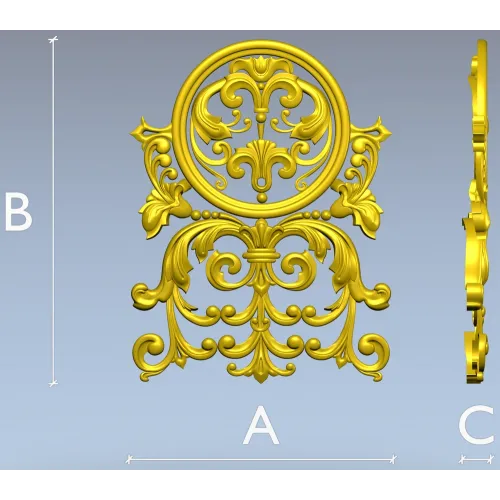 Ornamental cartouche 3D model STL for CNC milling