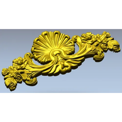 Картуш "Ракушка и розы" - 3D модель STL для ЧПУ