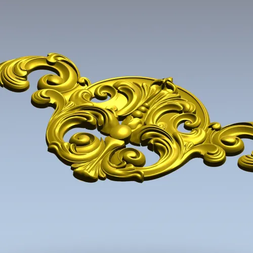 Imperial Rocaille Applique - STL 3D model for CNC carving