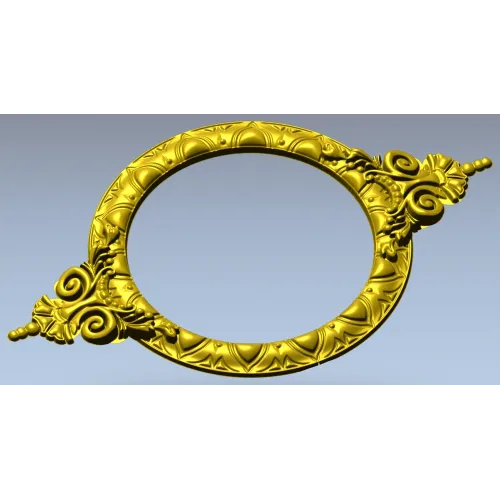 Ornate Round Cartouche - STL 3D model for CNC