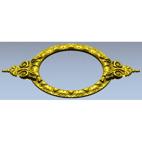 Ornate Round Cartouche - STL 3D model for CNC