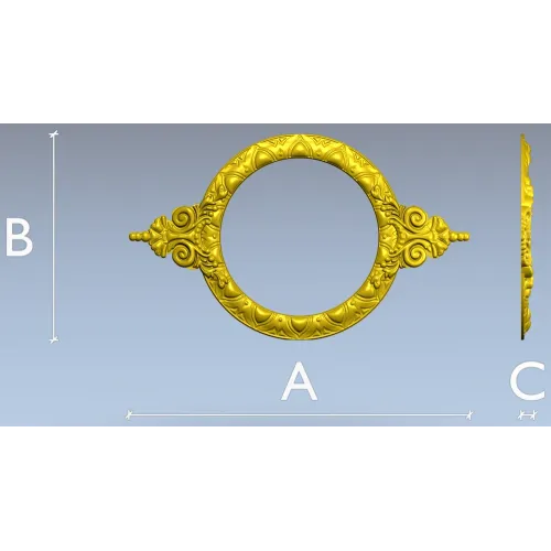 Ornate Round Cartouche - STL 3D model for CNC