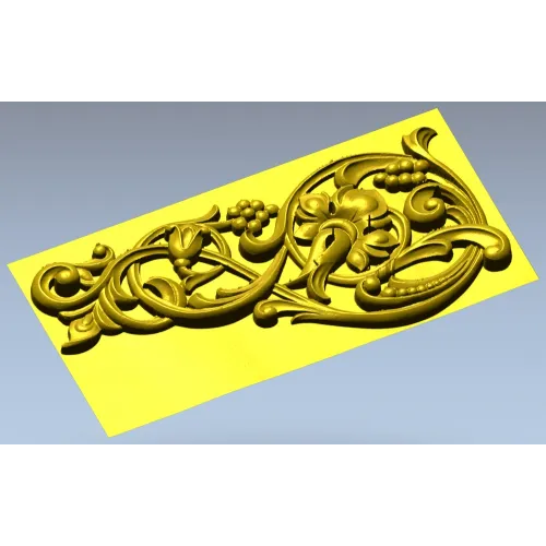 Renaissance Vine Cartouche - decorative STL 3D model for CNC