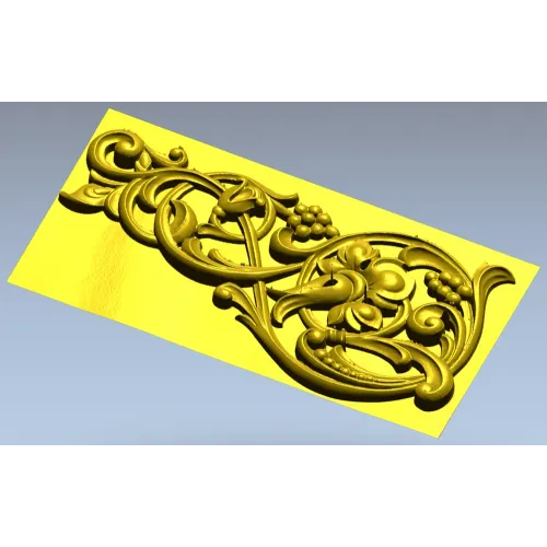 Renaissance Vine Cartouche - decorative STL 3D model for CNC