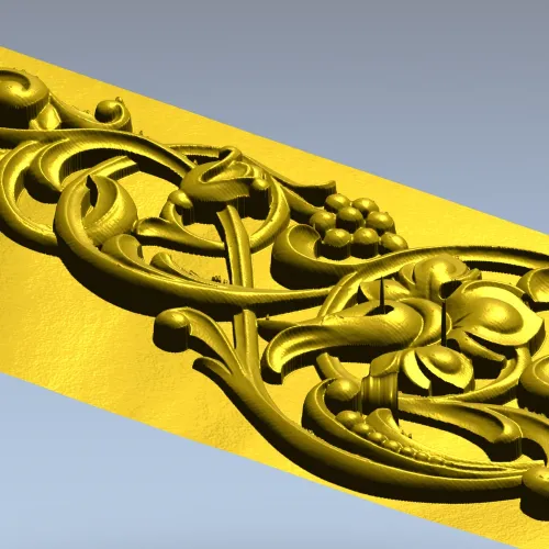 Renaissance Vine Cartouche - decorative STL 3D model for CNC