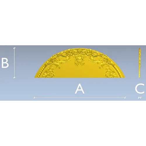 Baroque Semicircular Pediment STL