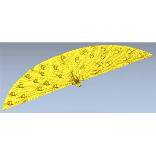 Peacock Fan Decorative Applique - STL 3D Model for CNC