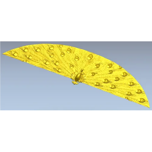 Peacock Fan Decorative Applique - STL 3D Model for CNC