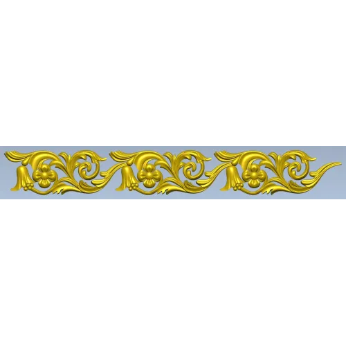 Ornate Floral Scroll Border STL for CNC