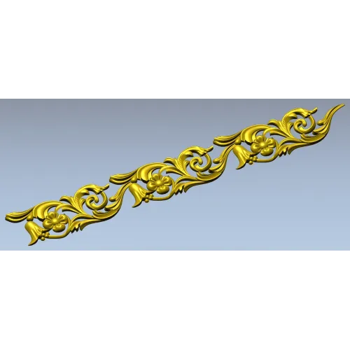 Ornate Floral Scroll Border STL for CNC