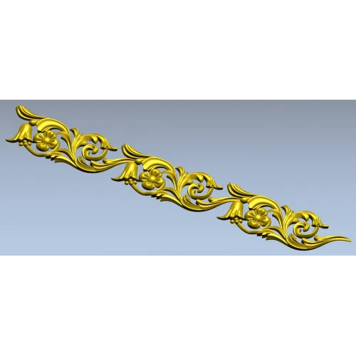 Ornate Floral Scroll Border STL for CNC