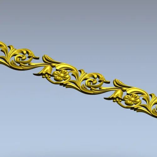 Ornate Floral Scroll Border STL for CNC