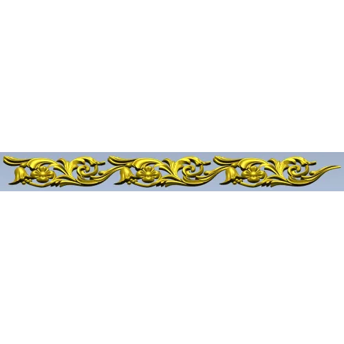 Ornate Floral Scroll Border STL for CNC