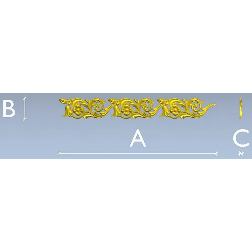 Ornate Floral Scroll Border STL for CNC