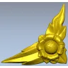 Floral Flame Corner STL model for CNC carving